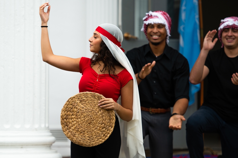 Student perform at the UN Day Tea